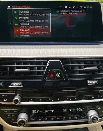 BMW Seria 5 cena 185000 przebieg: 126000, rok produkcji 2019 z Piaseczno małe 301